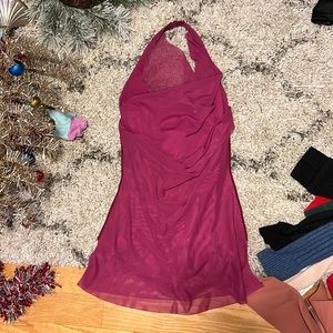 open back halter dance costume